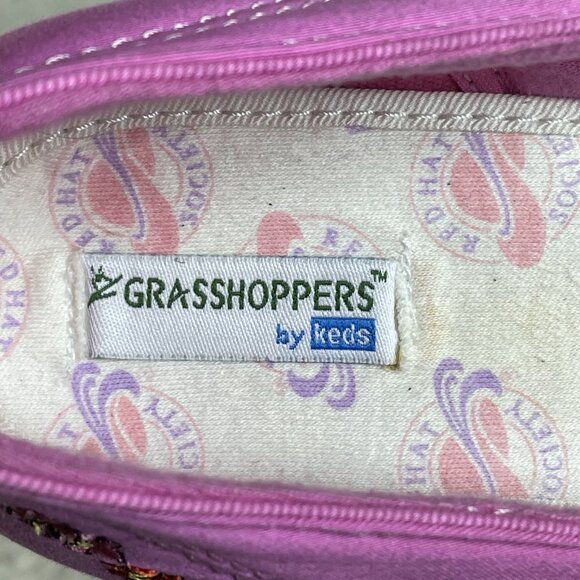 Keds Grasshoppers Shoes Womens 10W Pink Red Hat Society Slip On Wedge Heel - Picture 6 of 10